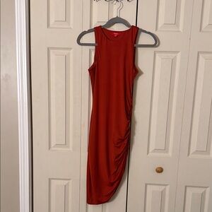 Guess Burnt Orange Sleeveless Midi Dress